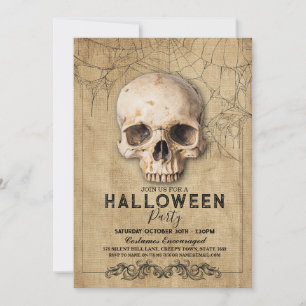 Invitación Fiesta gótico Skull Halloween