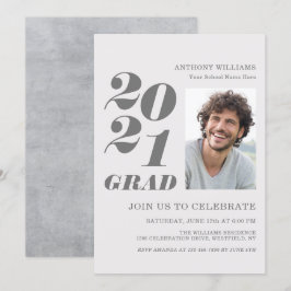 Invitación fiesta Grad 2021 Texto en negrita con su foto
