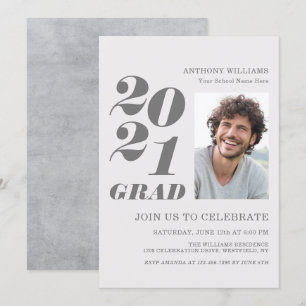 Invitación fiesta Grad 2021 Texto en negrita con su foto