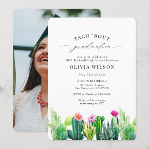 Invitación Fiesta Graduación Taco 'Bout Cactus