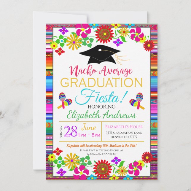 Invitación  Fiesta Graduation Invitation (Anverso)