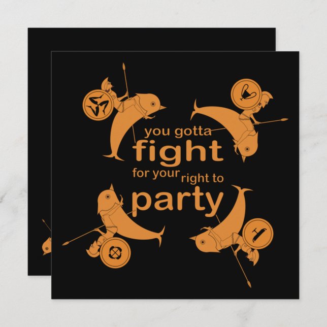 Invitación Fiesta griego antiguo (Simposio) (Anverso / Reverso)