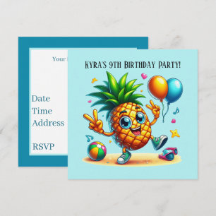 Invitación fiesta Guay Birthday beach pineapple