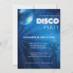 Invitación Fiesta Guay Blue Disco Ball