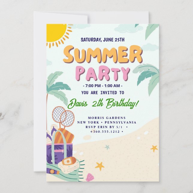 Invitación Fiesta Guay Summer (Anverso)