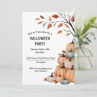 Invitación Fiesta Halloween Con Calabazas Otoñal