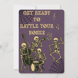 Invitación Fiesta Halloween de la Banda de Esqueleto Retro