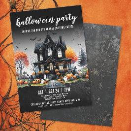 Invitación Fiesta Halloween de la casa embrujada para adultos