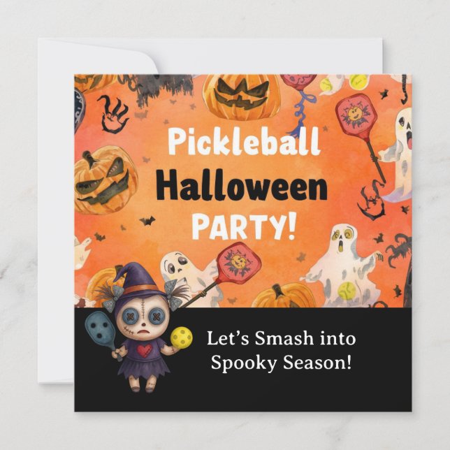 Invitación Fiesta Halloween de pelota (Anverso)