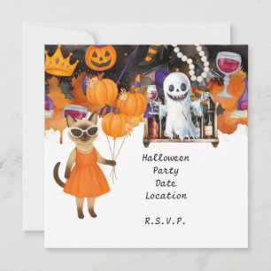 Invitación Fiesta Halloween de pelota de futbol para los aman