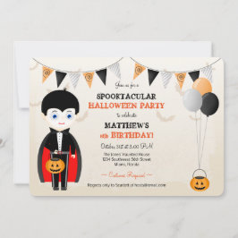 Invitación Fiesta Halloween de pequeños vampiros