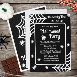 Invitación Fiesta Halloween de Spiderweb personalizada