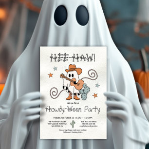 Invitación Fiesta Halloween de Western Cowboy Howdy-Ween