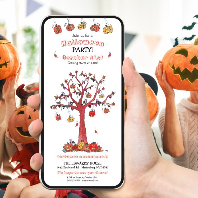 Invitación Fiesta Halloween del Árbol de Otoño Festivo (Subido por el creador)