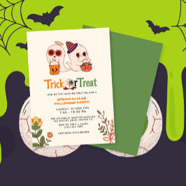Invitación Fiesta Halloween Retro Spooktacular Trick o Tret