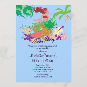 Invitación Fiesta hawaiano de Luau