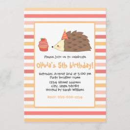 Invitación Fiesta Hedgehog y Cupcake