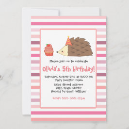 Invitación Fiesta Hedgehog y Cupcake