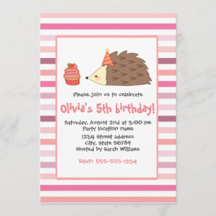 Invitación Fiesta Hedgehog y Cupcake