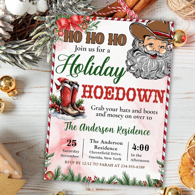 Invitación Fiesta Hoedown de Cowboy Santa Navidades (Subido por el creador)