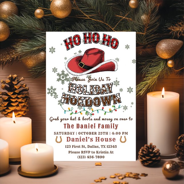 Invitación Fiesta Hoedown, Gorra de Navidades occidentales (Subido por el creador)