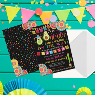 Invitación Fiesta Holy Guacamole Baby Shower Invita a México