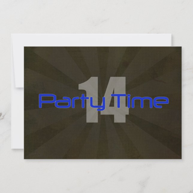 Invitación Fiesta Hora Niño Negro Gris 14 cumpleaños invitaci (Anverso)
