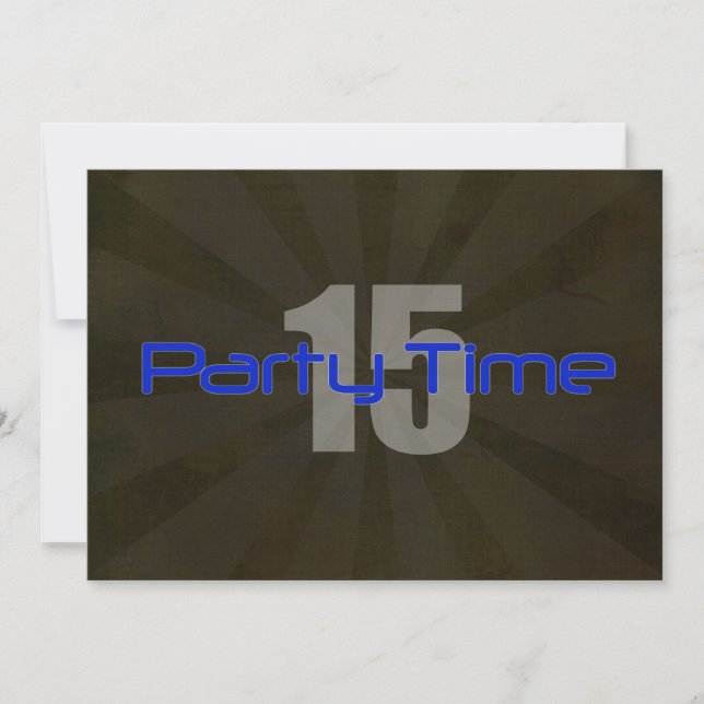 Invitación Fiesta Hora Niño Negro Gris 15 cumpleaños invitaci (Anverso)