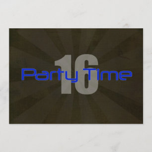 Invitación Fiesta Hora Niño Negro Gris 16 cumpleaños invitaci