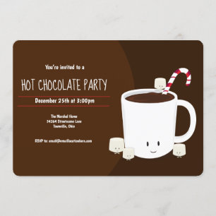Invitación Fiesta horizontal de Navidades marrones de chocola