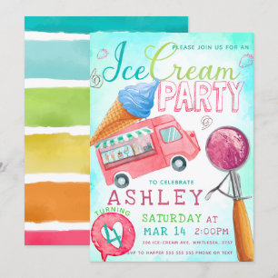 Invitación Fiesta Ice Cream Cumpleaños