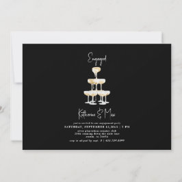 Invitación Fiesta III de compromiso negro de la torre del cha