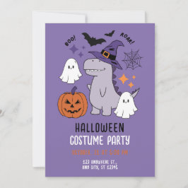Invitación Fiesta ilustrativa de Halloween Purple Cute