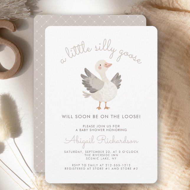Invitación Fiesta Infantil Beige Neutral Silly Goose (Subido por el creador)