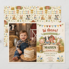 Invitación Fiesta infantil de cumpleaños número 2 en granja r