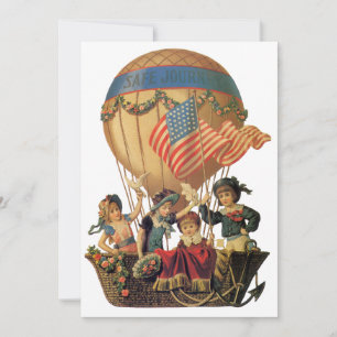 Invitación Fiesta infantil de globo aerostático patriótico vi