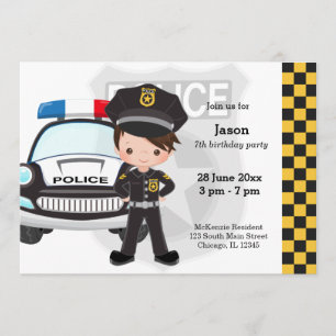 Invitación Fiesta infantil de policía