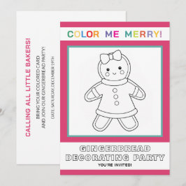 Invitación Fiesta interactiva de decoración de niña de jengib