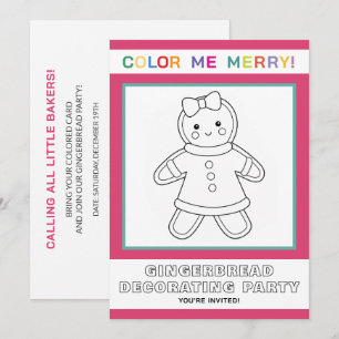 Invitación Fiesta interactiva de decoración de niña de jengib