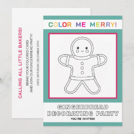 Invitación Fiesta interactiva de decoración de pan de jengibr