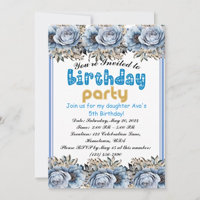 Invitación Fiesta: ¡Invitación al cumpleaños de los niños! (Anverso)