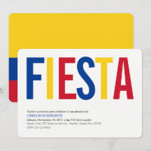 Fiesta: Invitaciones: Colombia: Bandera Colombiana