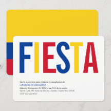 Fiesta: Invitaciones: Colombia: Bandera colombiana