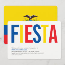Fiesta: Invitaciones: Ecuador: Bandera Ecuatoriana