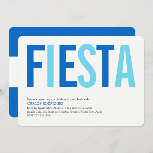 Invitación Fiesta: Invitaciones: Nicaragua: Bandera (Anverso / Reverso)