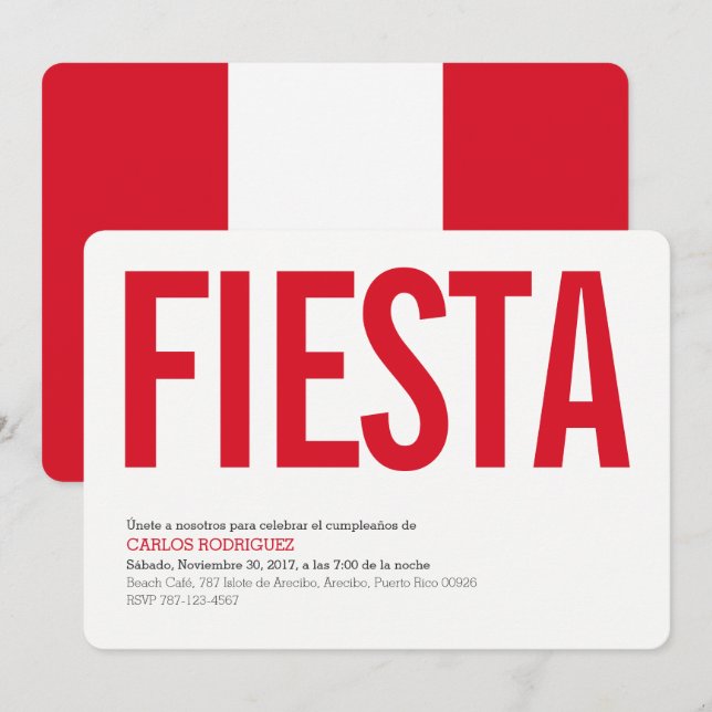 Invitación Fiesta: Invitaciones: Perú: Bandera peruana (Anverso / Reverso)