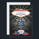 Invitación Fiesta invitado de cumpleaños nocturno del Casino<br><div class="desc">Diseño de Fiestas de Casino Night. Perfecto para cualquier cumpleaños de edad. Simplemente cambie el texto para que se ajuste a su fiesta. Se incluye la impresión posterior.</div>