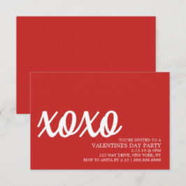 Invitación Fiesta invitado de San Valentín - xoxo rojo