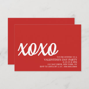 Invitación Fiesta invitado de San Valentín - xoxo rojo