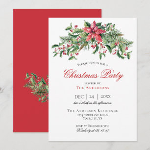 Invitación fiesta invitado por navidades invitan a bayas de i